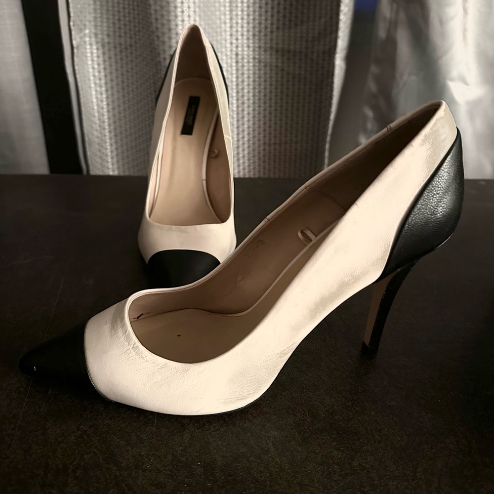 Black White Zara Basic Pointed Toe Stilettos - image 2